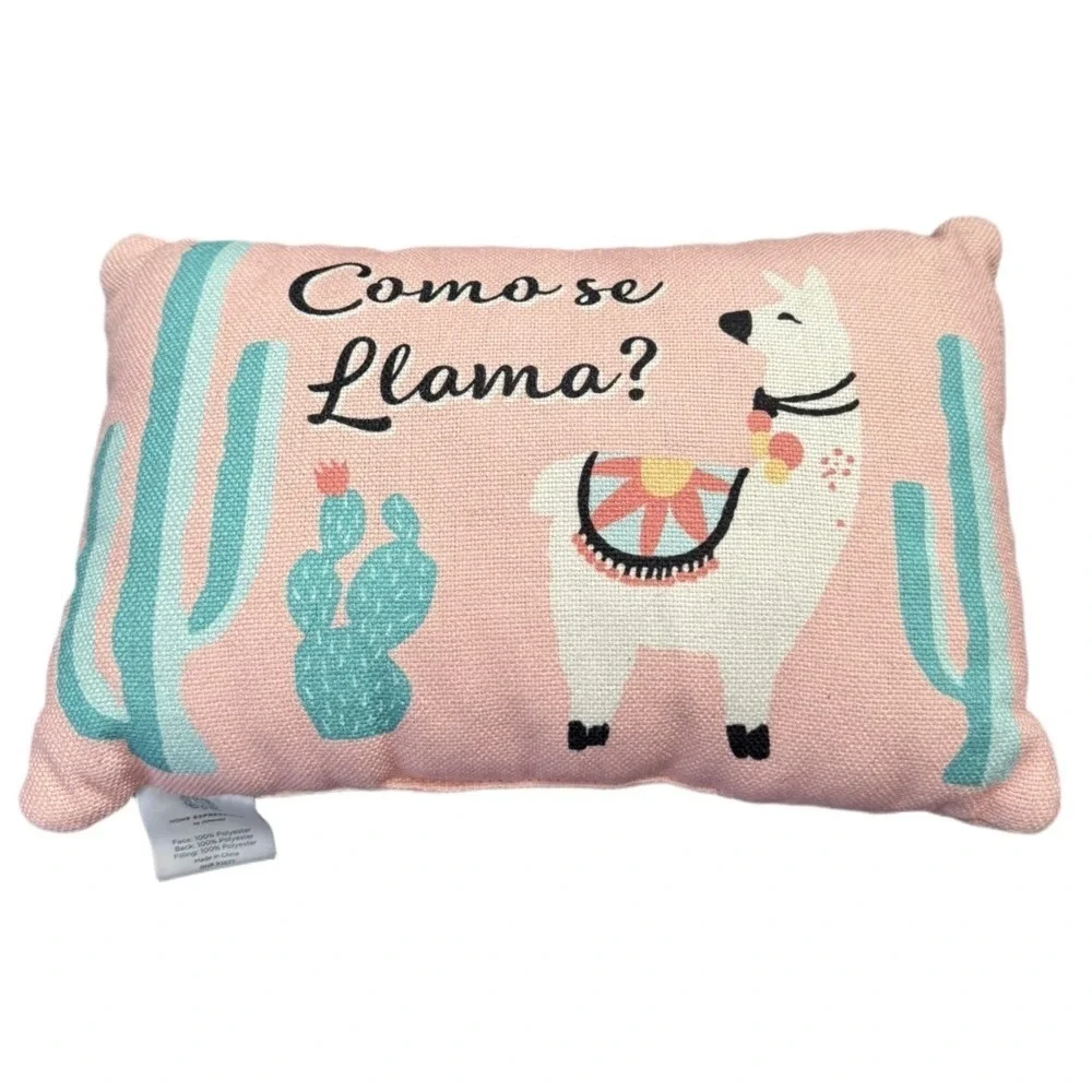 Coma Se Llama Spanish Llama Decorative Pillow Pink Western Style Throw Pillow